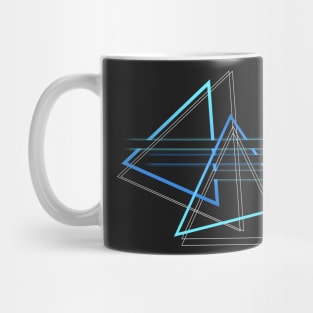 Geometric triangle  minimalist  blue black Mug